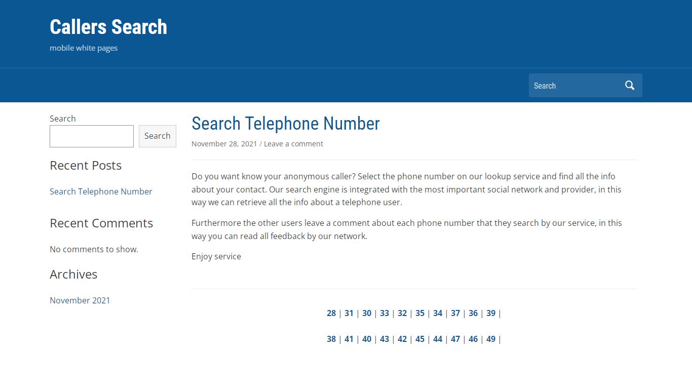 Callers Search – mobile white pages